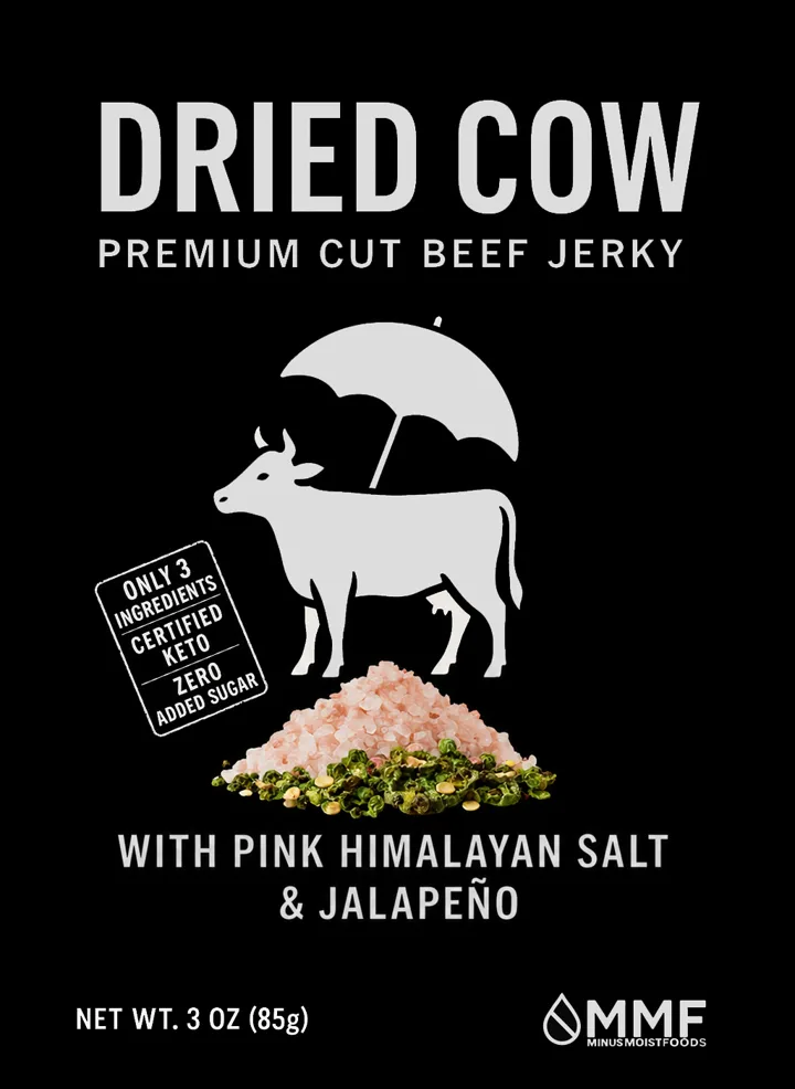 Dried Cow label: Pink Himalayan Salt and Jalapeño