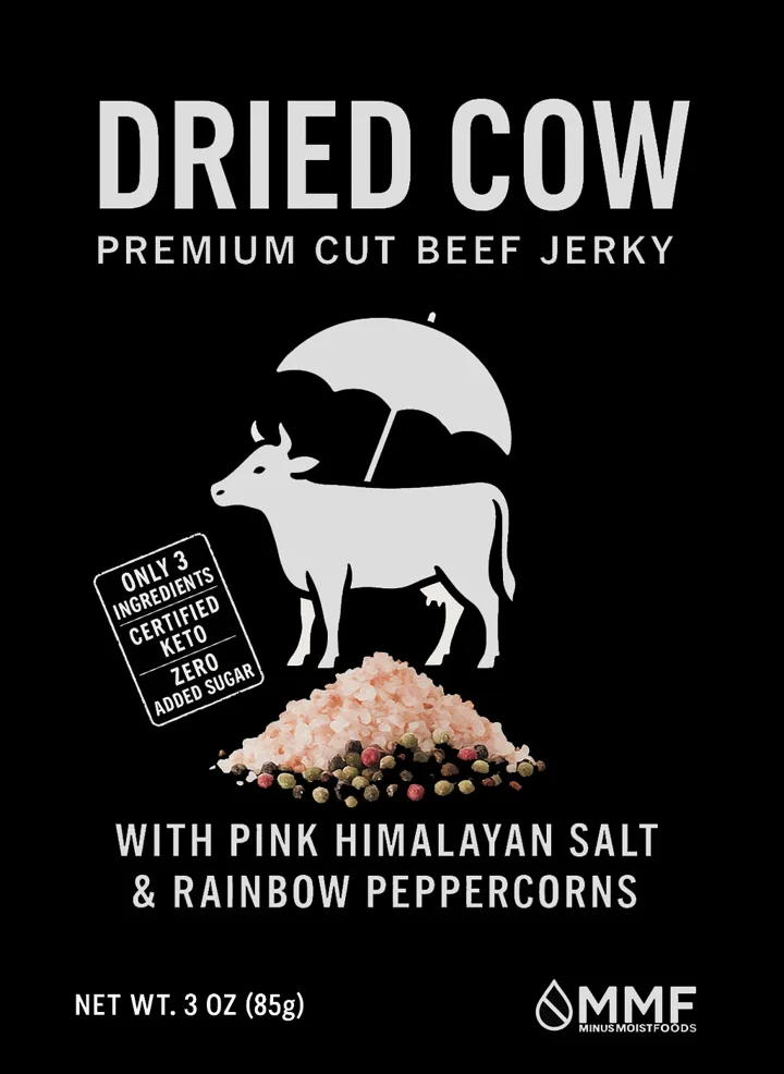 Dried Cow label: Pink Himalayan Salt and Rainbow Peppercorns